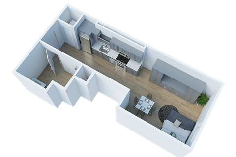 Floor plan for studio, 1 bath, 426 sqft